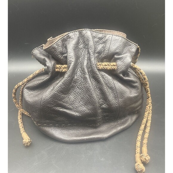 THE SAK  Brown Leather Purse W/ Woven Handle - Picture 7 of 7